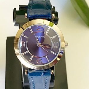 Chico’s Blue and Cz Watch Runs